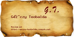 Géczy Teobalda névjegykártya